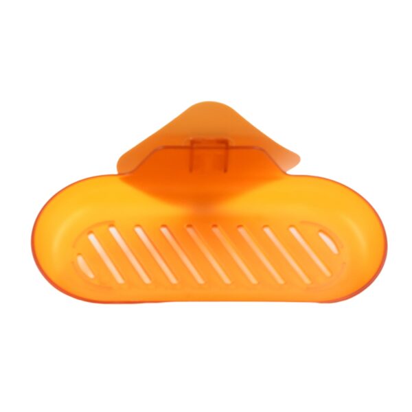 Plastic Soap Dish Holder for Bathroom Shower Wall Mounted Self Adhesive Soap Holder Saver Tray-Plastic Sponge Holder for Kitchen Storage Rack Soap Box, Bathroom (1 Pc) - Image 5