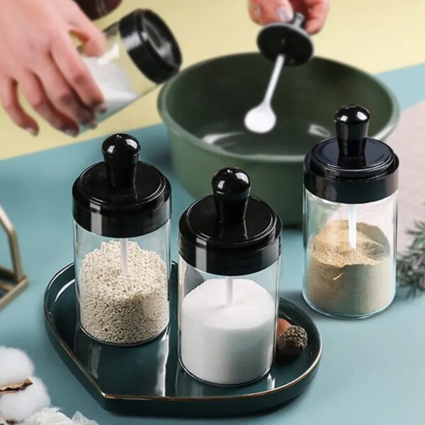 Spice Box Glass Jars Multipurpose Masala Seasoning Box Set (1 Pc) - Image 3