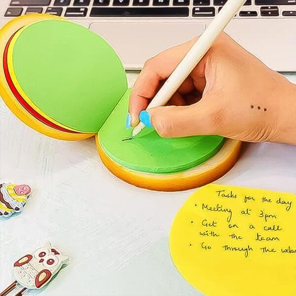 Burger Shaped Note  /  Sticky Notes  /  Memo Notes, Unique Mini Notes (Multicolor) - Image 9