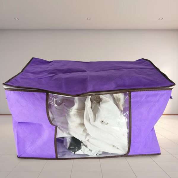 Clothing storage bag with zipper, non-woven storage bag for storing the clothes and sarees. - Image 5