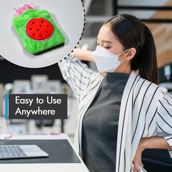 Watermelon small Hot Water Bag with Cover for Pain Relief, Neck, Shoulder Pain and Hand, Feet Warmer, Menstrual Cramps. - Image 5