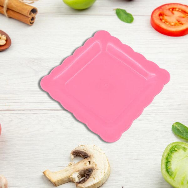 Square Plastic Dinner Plate Snacks / Breakfast, Restaurant Serving Trays Home School Coffee Hotel Kitchen Office (8 Pcs Set) - Image 3