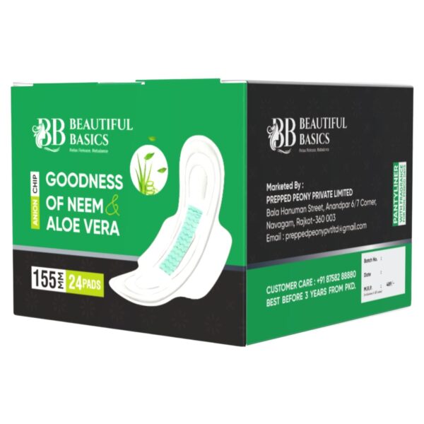Sanitary Pantyliner with Neem & Aloe Vera, Ultra Thin, PH Balanced, Antibacterial (24 Pads, 155mm) - Image 5