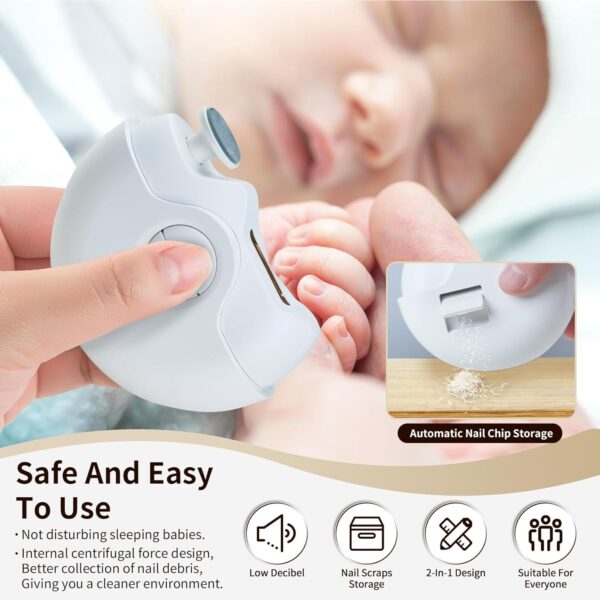 2-in-1 Electric Nail Clippers Nail File with Light (1 Pc) - Image 3