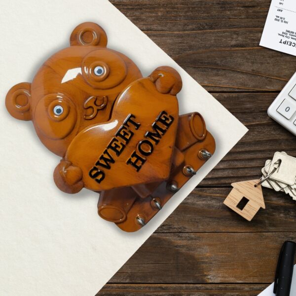 Cute Plastic Panda Key Holder, Wall Key Rack with 5 Hooks (1 Pc) - Image 6