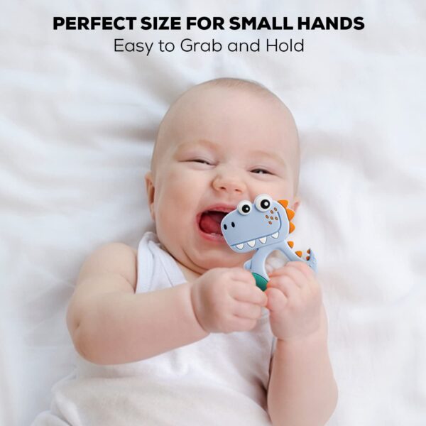 Silicone Dinosaur Teether for Baby (1 Pc / Mix Design & Color) - Image 5
