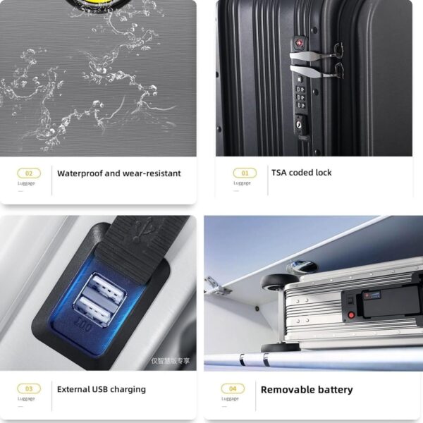 Electric suitcase smart driving luggage electric suitcase scooter with removable battery speed (1 Pc) - Image 5