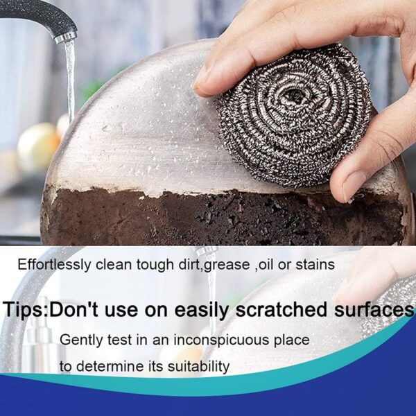 Kitchen Cleaning Tool Set Microfiber Kitchen Utensils High Performance Scouring Sponge Set Dish Sponge, Stainless Steel Scouring Pad (6 Pcs Set) - Image 7