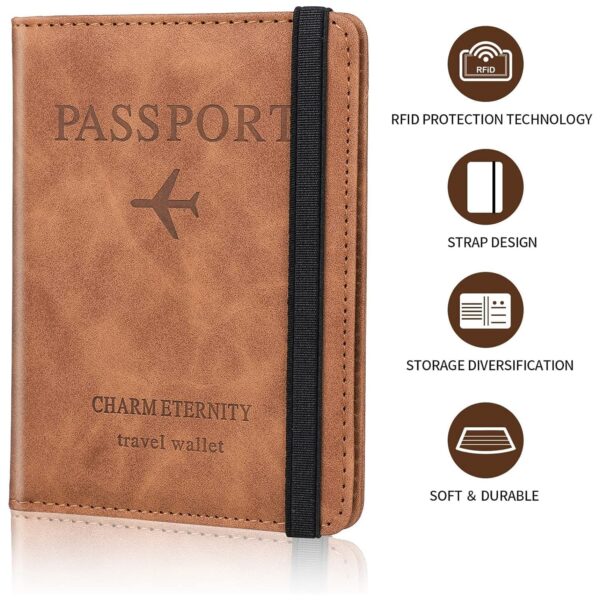 Passport Holder Cover PU Leather Travel Wallet case (1 Pc / 15×11 Cm) - Image 11