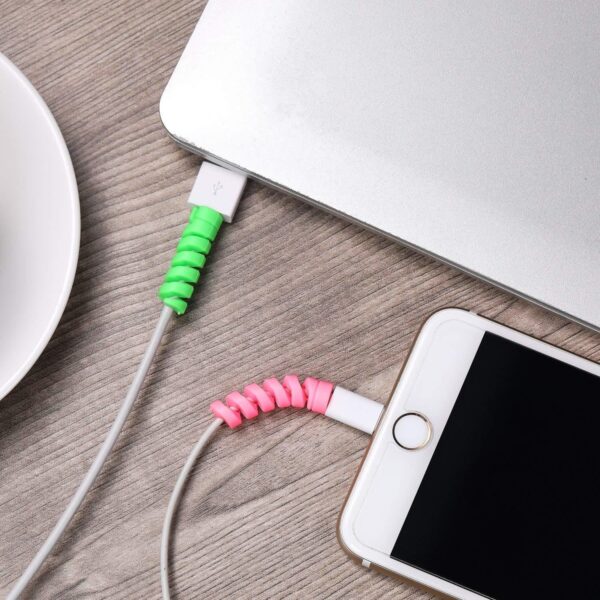 Spiral Charger Cable Protector Data Cable Saver Charging Cords Protective for All Universal  Cable Cover (Pack of 10) - Image 6