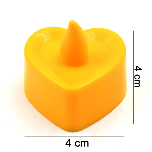 Heart Shape Battery Operated Tea Light LED Candles, for Decoration Use (24 Pc Set) - Image 5