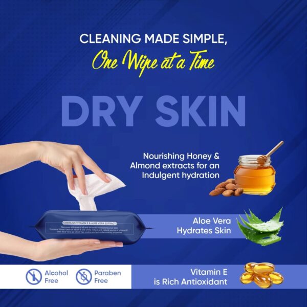 Refreshing Wet Wipes for Face | Facial Cleansing | Refreshing & Skin Hydration| Soothing for skin | pH Balance & Alcohol Free | Nourishing with Fruit extract | 25 Wipes - Image 4