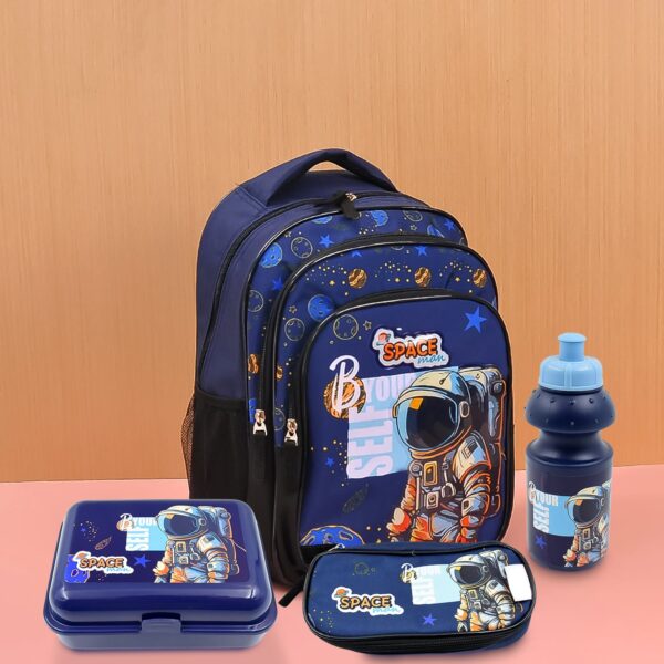 5 in 1 School Bag Includes lunch bag, 14 inch School Bags, water bottle & pencil case in box packing (1 Set / Mix Color)) - Image 4
