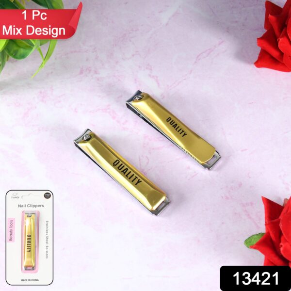 Stainless Steel Folding Portable Large Nail Clippers with Nail File (1 Pc / Mix Design) - Image 2