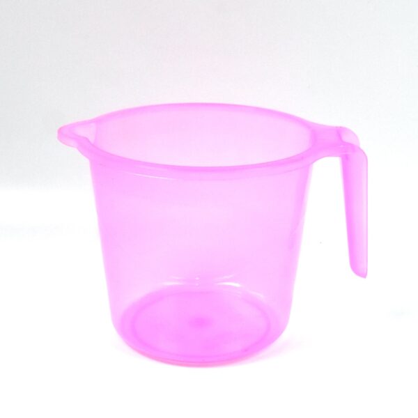 Plastic Round Transparent Bath Water Mug (1 Pc / 1200 ML / Mix Color) - Image 5