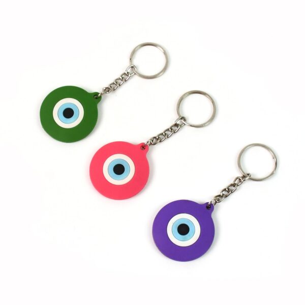 Evil Eye Rubber / Silicone Keychain (1 Pc / Mix Color) - Image 5