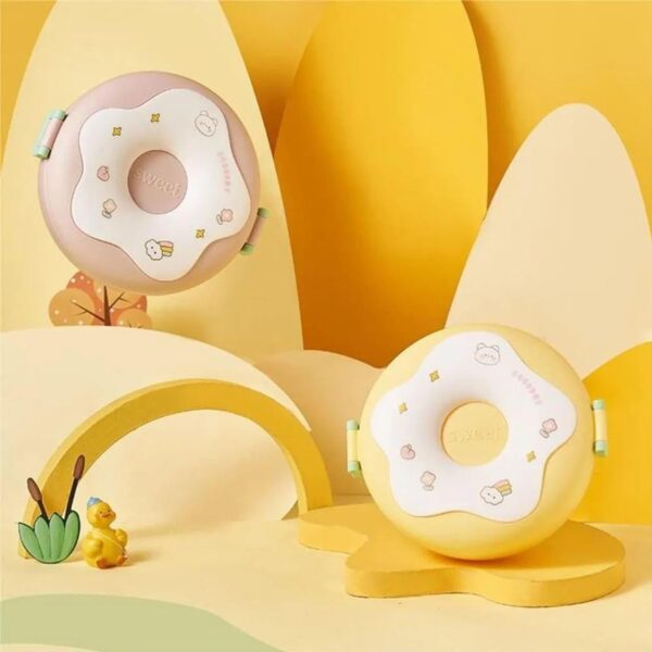 Donut Shaped Double Insulated 3 Compartment Lunch Box (1 Pc / Mix Color) - Image 5