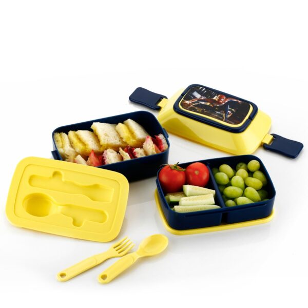 5621 Double Layer Lunch Box Stylish Lid Lunch Box With Fork & Spoon Lunch Box For Children School Lunch Box  - Image 7