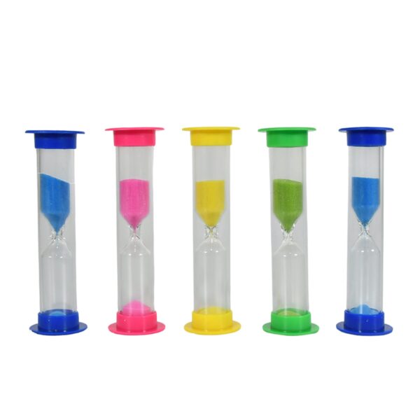 Sand Timer Plastic Hourglass, Sand Glass Toy Sand Clock for Kitchen, Office, School and Brushing Teeth for Bathroom Timer Clock Children Hourglass Sand glass Toothbrush Household Sand Clock (3 Min Approx / 5 pc) - Image 4