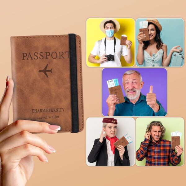 Passport Holder Cover PU Leather Travel Wallet case (1 Pc / 15×11 Cm) - Image 3