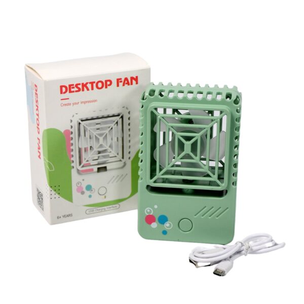 MINI DESKTOP FAN RECHARGEABLE TABLE FAN HANDHELD FAN USB FAN DESK FAN COOLING FAN FOR HOME , OFFICE , CAR, & MULTI USE FAN (Battery Not Include) - Image 5