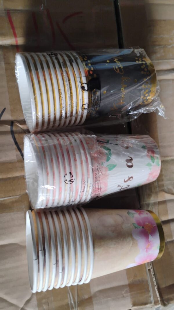 Disposable Paper Cups, Disposable Tea, Coffee Cups (10 Pcs Set / Mix Color & Design) - Image 7