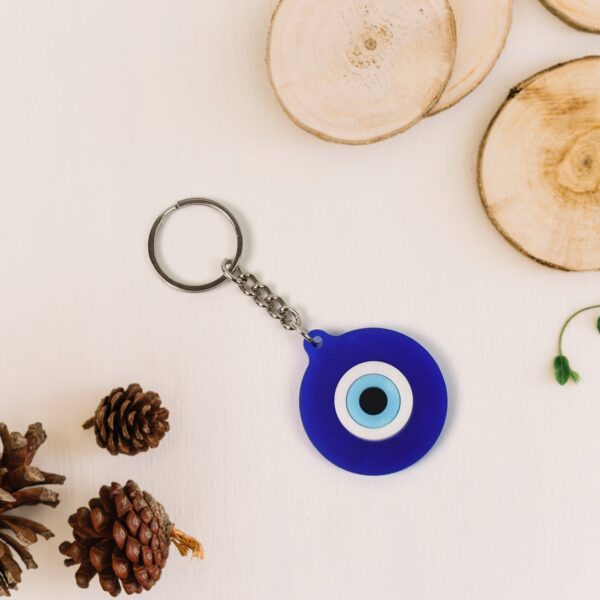 Evil Eye Rubber / Silicone Keychain (1 Pc / Blue Color) - Image 4
