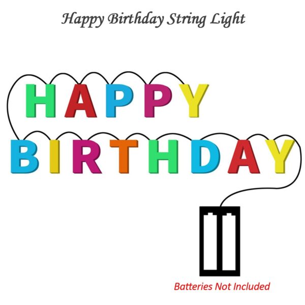 Decoratives Plastic Happy Birthday 13 LED Letter Battery Operated String Lights, Outdoor String Lights (Multicolour) - Image 8