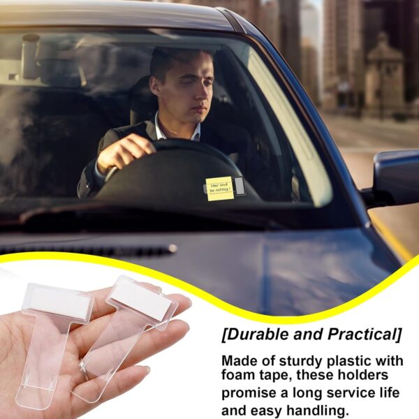 Windscreen cardholder, Fastag Stand, Transparent Ticket Holder Car (2 Pc Set) - Image 7