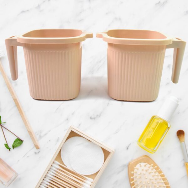 Plastic Square Bath Water Mug (4 Pc / 1000 ML / Mix Color) - Image 8