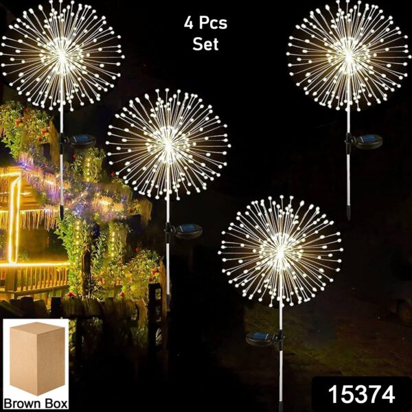 Colorful Multi Led Outdoor Solar Garden Lights (4 Pcs Set) - Image 2