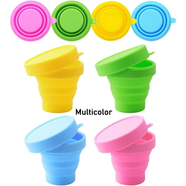 Round Silicone Foldable Glass / Cup, Foldable Travel Mug With Lid (1 Pc) - Image 8