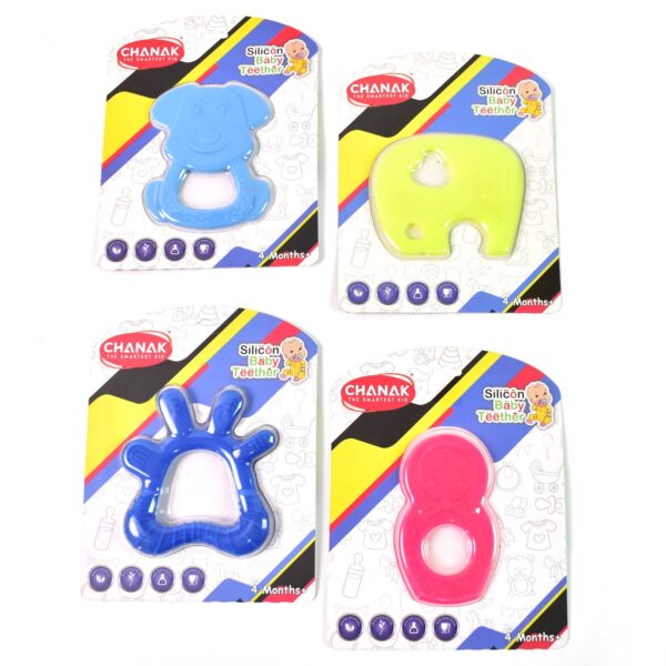 Silicone Baby Teether Pack of 1 (Mix Design & Color) - Image 11