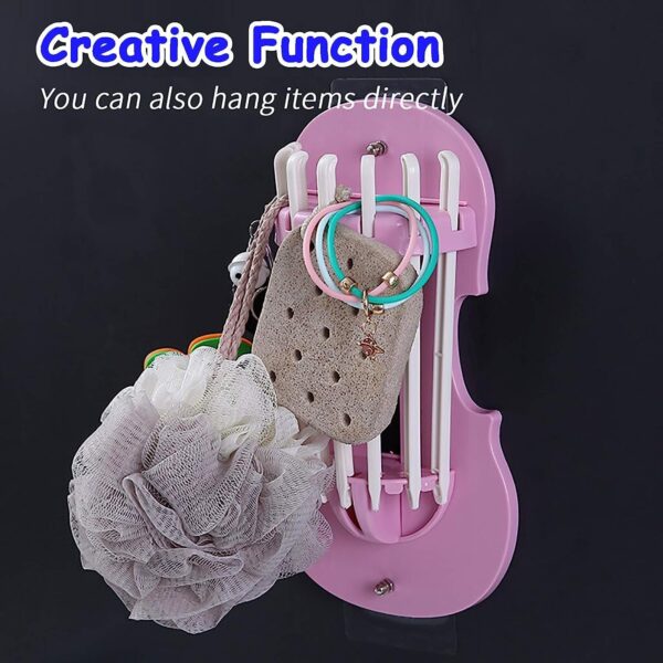 Plastic 7-in-1 Multifunction Retractable Wall-Mounted Pull-Out Hanger Rack Without Punching Hooks Up for Kitchen Bathroom - Image 5