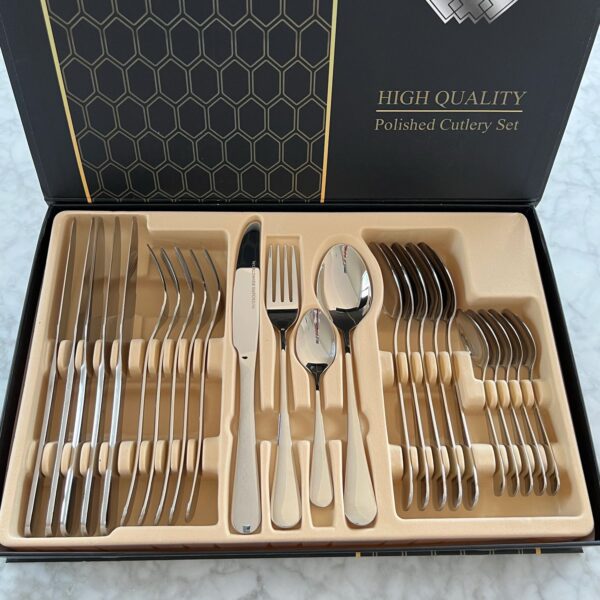 Premium Silver Daily Use Cutlery Set Stainless Steel Luxury Combo Set of 24 - Image 10