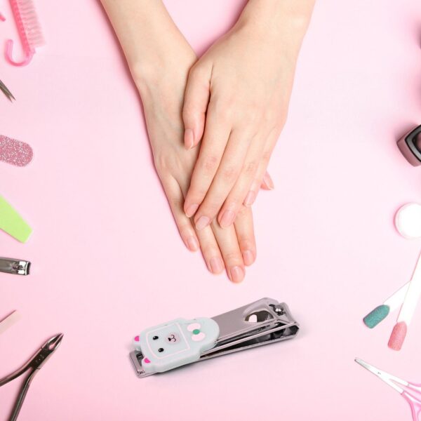 Cute Nail Clipper with Nail Catcher, Nail File - Stainless Steel (1 Pc) - Image 3