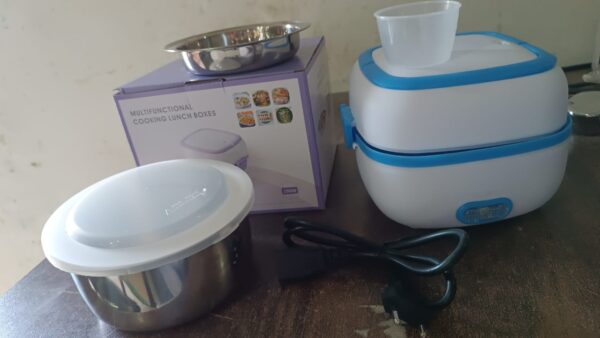 Electric Lunch Box, 3 In 1 Food Heater / Cooker / Steamer with Stainless Steel Bowls (1 Set) - Image 7