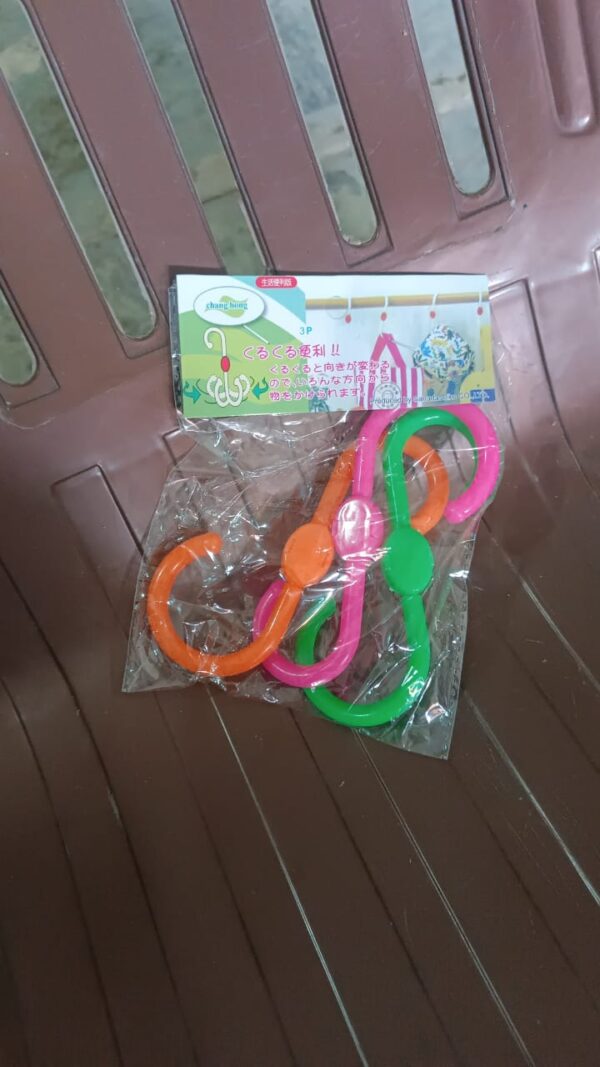 S Shape Plastic Hooks Hanger for Hanging Cloth (3 Pcs Set) - Image 7