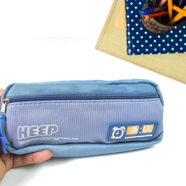 Pencil Pouch With Zipper, Students Pencil Case Large Capacity, Makeup Pouch, Stationery Bag (1 Pc / 2 Compartment) - Image 4