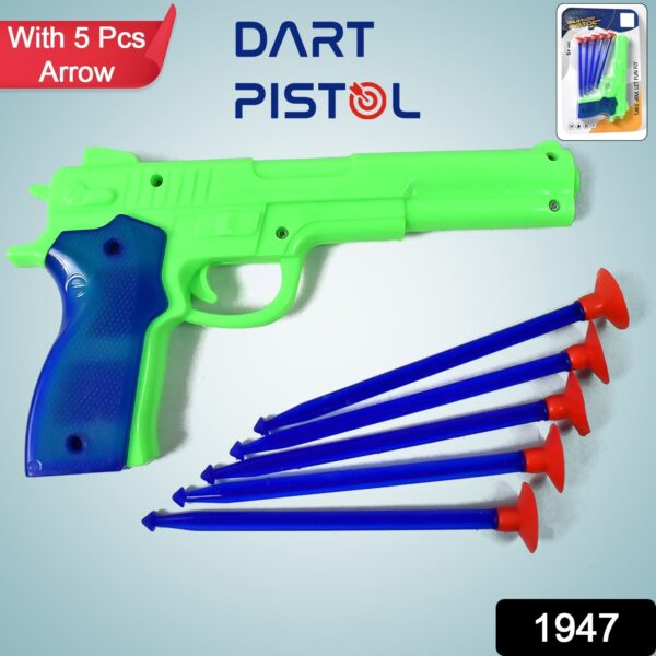 Medium Size Plastic 1 Gun with 5 Soft Suction Dart Bullets (1 Set) - Image 2