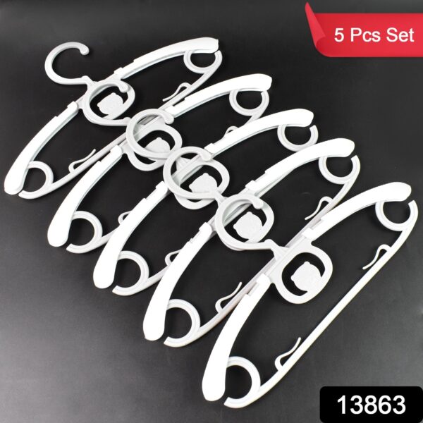 Large Dress Hanger Plastic Adjustable Cloth Hanger (5 pcs Set) - Image 2