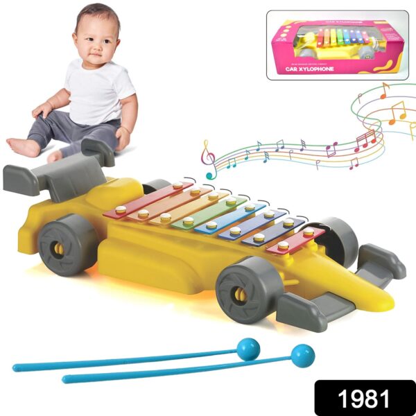 Musical Car Piano Xylophone Toy, Plastic Car Xylophone (1 Set) - Image 2