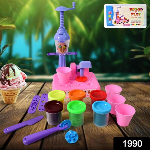 Scoop and Play Set, Color Dough for Kids Play Toys, Ice Cream Maker Machine (36 Pcs Set) - Image 2