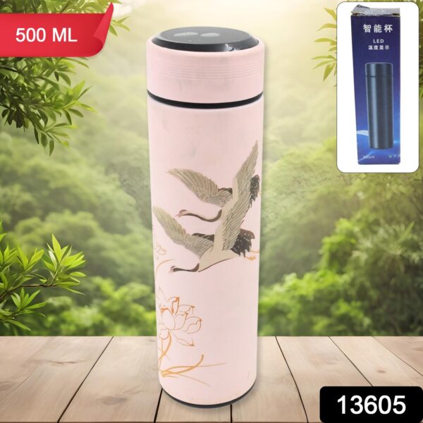 Printed Smart Vacuum Insulated Water Bottle with LED Temperature Display (1 Pc / 500 ML Approx / Multicolor) - Image 2