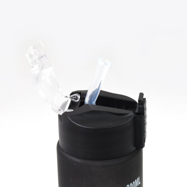 Plastic Black Motivational Water Bottle with Straw (900 ML) - Image 6