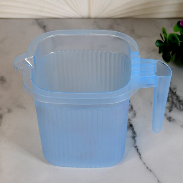 Plastic Square Transparent  Bath Water Mug (1 Pc / 1000 ML / Mix Color) - Image 6