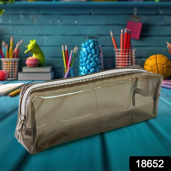 Plastic Transparent Pencil Pouch With Zipper (1 Pc) - Image 2