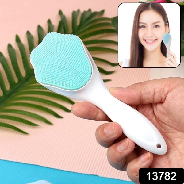 Silicone Face Scrubber Exfoliating Brush, Manual Handheld Facial Cleansing Brush (1 Pc) - Image 2