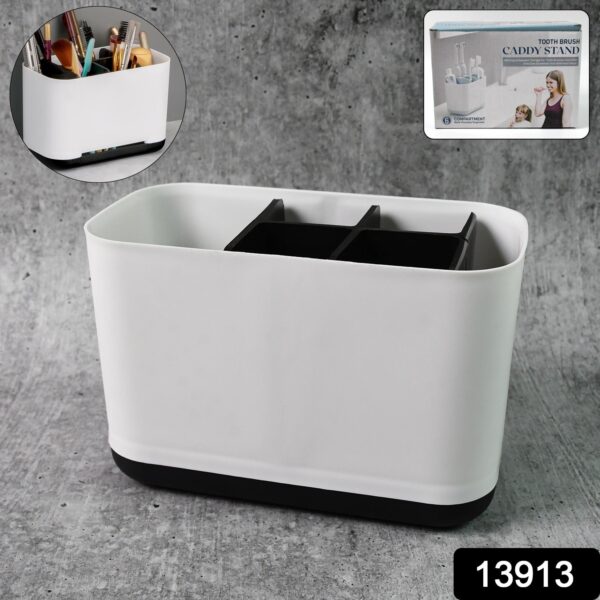 6 Compartment Multi Purpose Organizer Toothbrush Holder Stand Plastic Caddy (1 Pc) - Image 2
