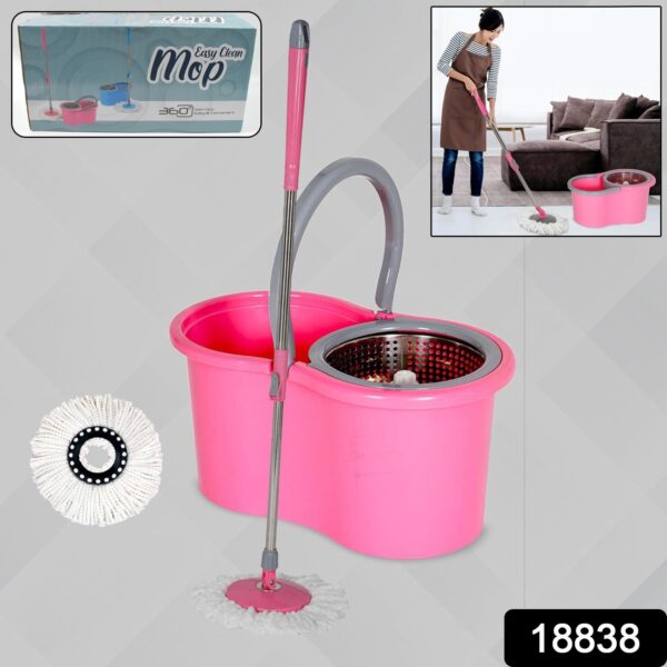 Easy Cleaning Mop with Bucket, for Floor Cleaning, 360° Spin Floor Cleaning (1 Set / Mix Color) - Image 2
